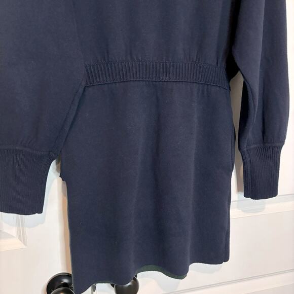 Something Navy Bi Color Blue Green Cotton Cashmere Sweater Mini Dress S - Picture 9 of 11